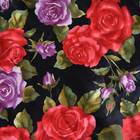 Vintage 90'S Victoria's Secret Black  & Red Floral 100% Silk Cami Tank Top S - Picture 11 of 12